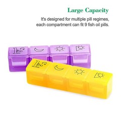 iMedassist Weekly AM/PM Pill Box, Portable Travel Pill Organizer (7-Day / 4-Time