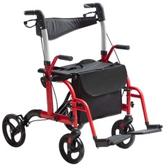 VEVOR 2 in 1 Rollator Walker & Transport Chair Folding Walker Wheelchair Combo