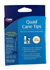 Carex Quad Cane Tips Also Fits 5/8 Inches Canes Large Metal Reinforced Base 2ct