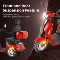 350W 3 Wheels Foldable Mobility Scooter Ice Cooler Box Camping Fishing