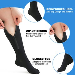 3 Pairs Compression Zipper Socks 30-40 mmHg For Varicose veins Women & Men Best
