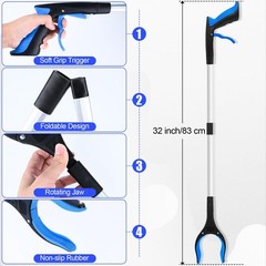 6 Pack 32″ Heavy Duty Trash Grabber Tool – Foldable Reacher with Ergonomic Handl