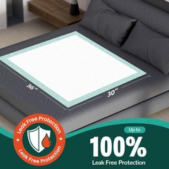 MILDPLUS Bed Pads with Adhesive Strips 30″x36″-30 (Adhesive), Green