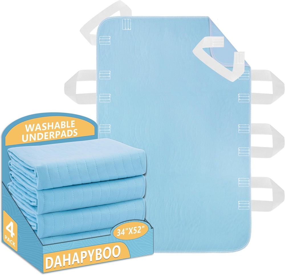 Improvia Positioning Bed Pad 34″x52″ with 8 Reinforced 34×52, Blue