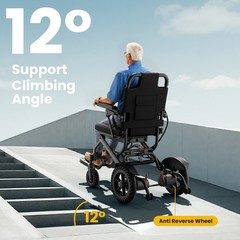 Lightweight 38Lb Foldable Electric Wheelchair Intelligent 300Lb All Terrain FDA