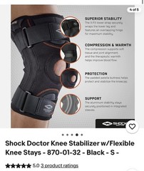 Shock Doctor 870 Knee stabilizer with flexible support stays size large