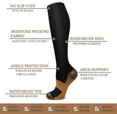 Support Stockings for Men & Women- 3X Everyday Use Copper Compression Socks