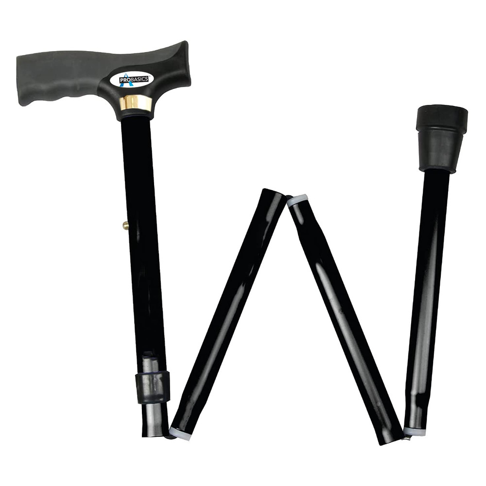 Black Folding Cane for Men and Women Adjustable Foldable Walking Cane with Co..
