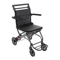 100kg/220.46lb Portable Foldable Transport Wheelchair Traveling Fold Wheel Chair