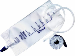 600 ML Urine Drainage Bag, Drainage W/Clear Bag, Nephrostomy Bag,With 24″ Silico