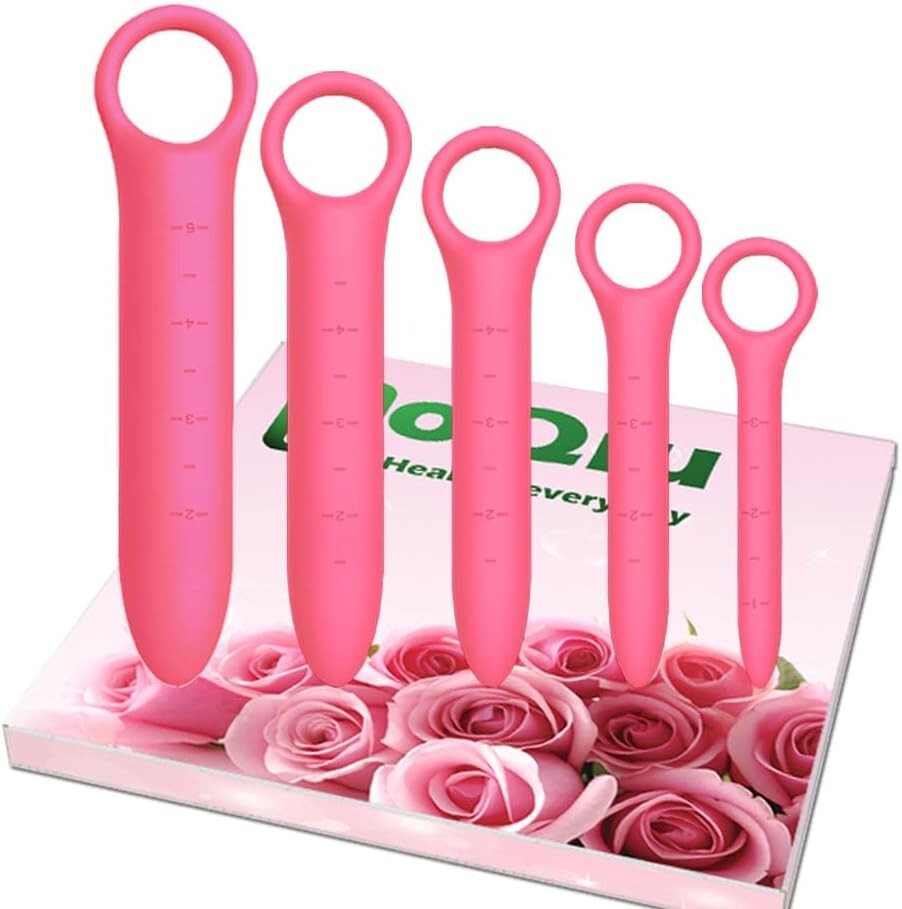QoQiu 5-Pack Silicone Dilators for Pelvic Floor for Women with Fine Scales, P…
