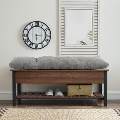 baibu 40 Inch Classic Solid Color Bench 40x15x3 (Pack of 1), Grey