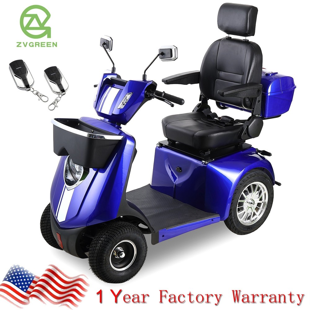 1000W 4-Wheel All Terrain Heavy Duty Seniors Mobility Scooter 40 miles 500lbs