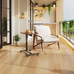 Adjustable Overbed Laptop Desk Rolling Tray Table With Wheels Height Adjustable