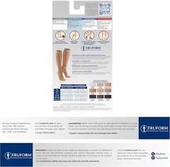TruForm 1773 Lites Sheer Compression Knee High 15-20mmHg Closed Toe BEIGE Sz L