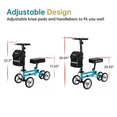 Deluxe Medical Aid Knee Scooter Steerable Knee Walker Wheelchair Stand up Knee