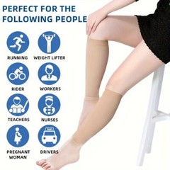 2x Calf Sleeves Leg Support Compression Socks Running Shin Splint Varicose Vein+