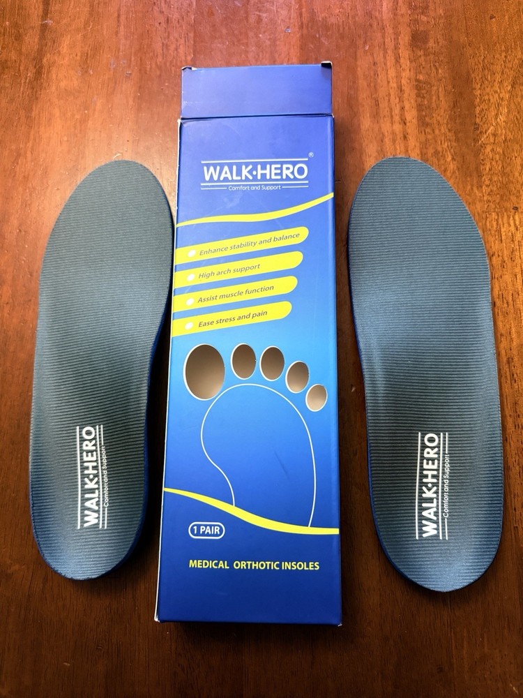 WALK-HERO Size G Medical Orthotic Insoles M 10-10.5/ W 12-12.5