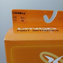 Aetrex Lynco Orthotics L205 Insole Conform Series Mens SIZE US 14