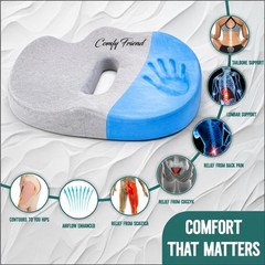 ComfyFriend Patented Ultimate Comfort X-Large Gel Infused Memory Foam Cushion