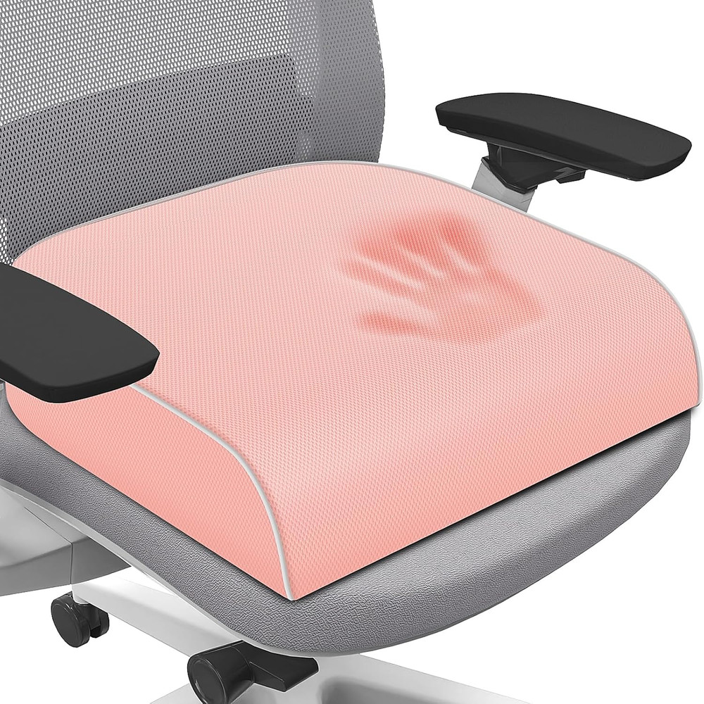 Memory Foam Seat Cushion Large 16×18″ Tailbone Relief Office Chair Cushion Pink