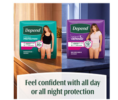 Depend Night Defense Adult Underwear Women Small 64 Count Overnight