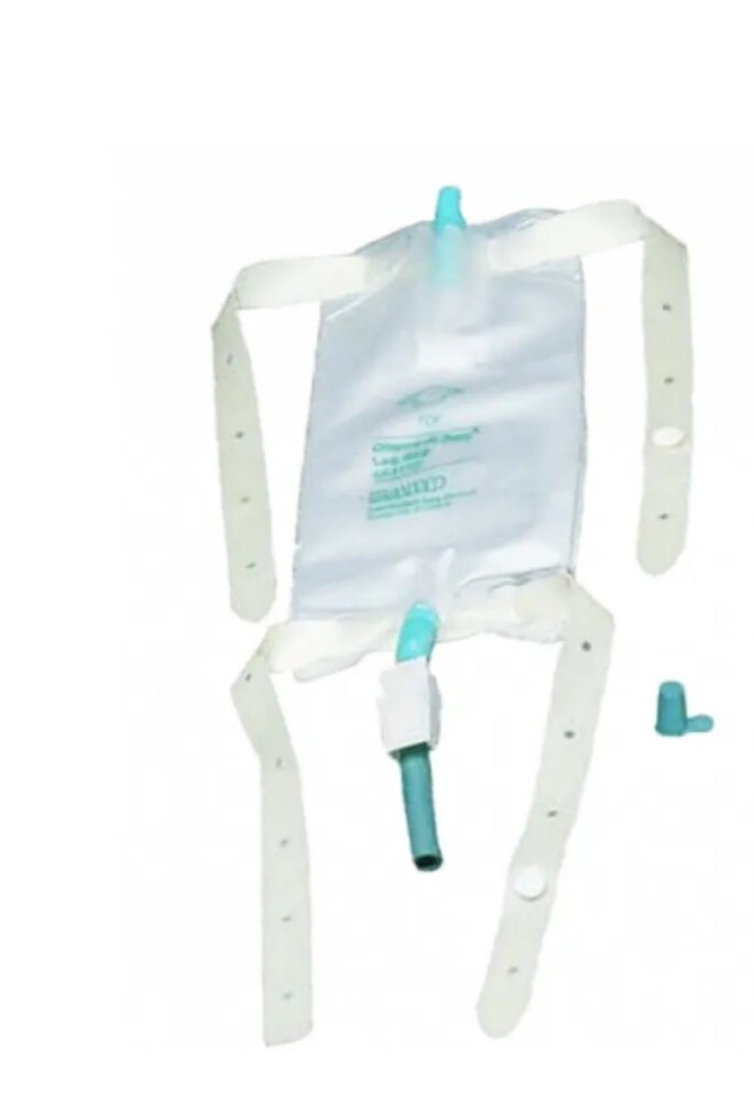 Dispoz-a-Bag Vinyl Urinary Leg Bag 19 oz Box of 4 and leg strap