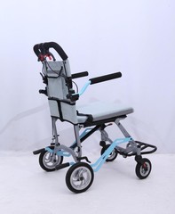 16in Seat Portable Folding Lightweight Transport Wheelchair 8” Rear Wheels