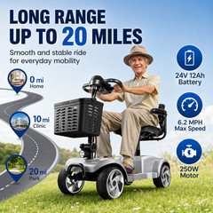 4-Wheel Power Wheelchair Scooter All Terrain for Seniors & Adults
