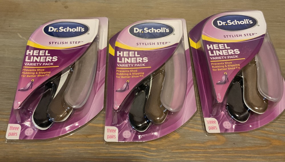 🌍 Dr. Scholl’s heel liners variety pack,Styles Step,Lot Of 3,New ‼️