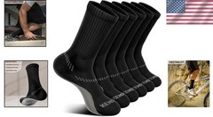 6 Pairs of Breathable Compression Socks for Men – Perfect for Active Lifestyle