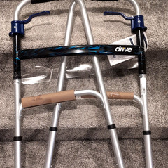 Drive Adjustable Height Foldable Walking Frame 2 Wheels Silver Blue Black