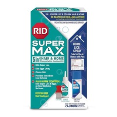 RID Super Max 5-in-1 Complete Lice Treatment Kit, Pesticide-Free