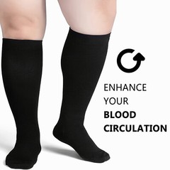 2Pairs XXX-Large Compression Socks for Varicose Veins Anti-Fatigue Travel Sports