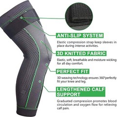 Full Long Knee Brace Leg Compression Sleeve Meniscus Tear Arthritis Joint Pain