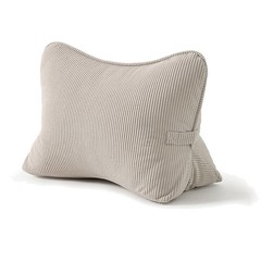 Comfortable Beige Gray Lumbar Support Pillow – Perfect for Relaxation & Reading