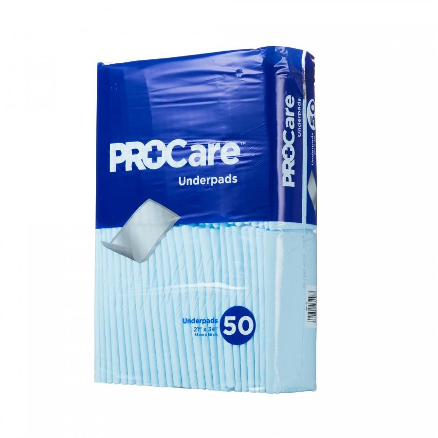 ProCare Underpads Disposable Fluff Core Light Absorbency 21 In x 34 In, CRF-150