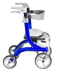 Drive Medical Nitro DLX Foldable Rollator Walker for Seniors/Disabled Sleek Blue
