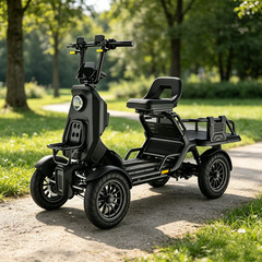 4 Wheel Outdoor Electric Scooter Heavy-Duty Steel Frame Beach Lawn Mud Trails