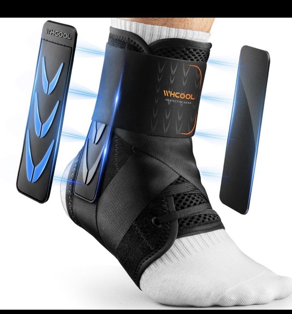 WHCOOL Ankle Brace PRO-1006 L Black Air Fabric Breathable Support Small