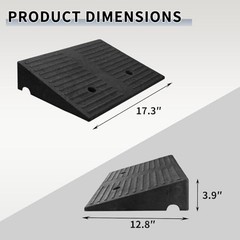 Rubber Curb Ramp 4″ Rise for Sidewalks – 2 Pcs Driveway – 4″ Inch