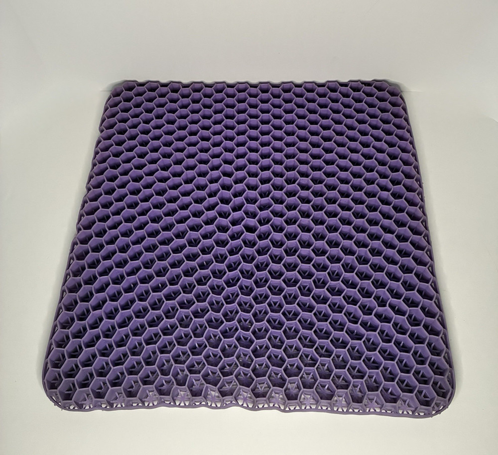 Purple Gel Seat Cushion, Honeycomb Grid Ergonomic Square Pad 17.5x17x1.5