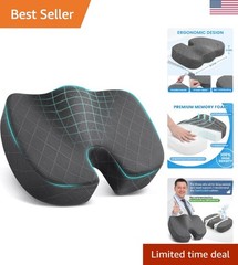 Seat Cushion – Memory Foam Cushion for Office Chair, Car Seat, Airplane, Blea…