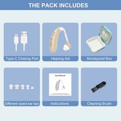 Rechargeable Digital Hearing Aids Advanced Noise Canceling For Elderly Users