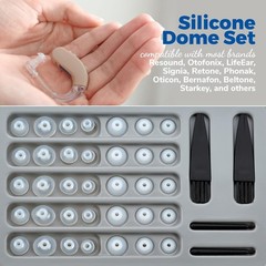 Comfort-Fit Hearing Aid Domes – 39 Soft Silicone Tips in Small to X-Large Sizes
