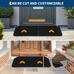 Threshold Ramp Door Ramp 3″/4″ Rise Rubber Curb Ramp Doorway 33069 lbs/15 T