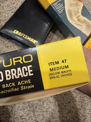 Futuro Back Sacro Brace Shock Absorber Pad Sz M & Hinges Knee Brace L USA Vtg
