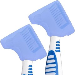 2pcs Soft Silicone Denture Brush Cover Fit Most Denture Toothbrushes | Blue