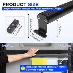 2-in-1 Aluminum RV Screen Door Closer Handle Grab Bar,Adjustable Tension &