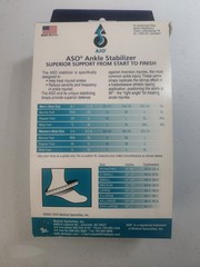 ASO Ankle Stabilizer Brace Large Black w/ Stays Fits Left or Right MPN 264035